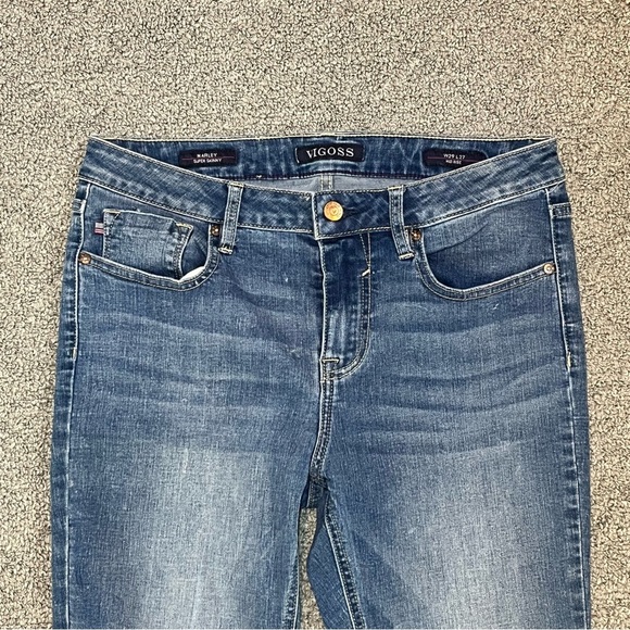 Vigoss Marley Super Skinny Distressed Blue Denim Jeans Womens Size 29 Stretch - Picture 2 of 12